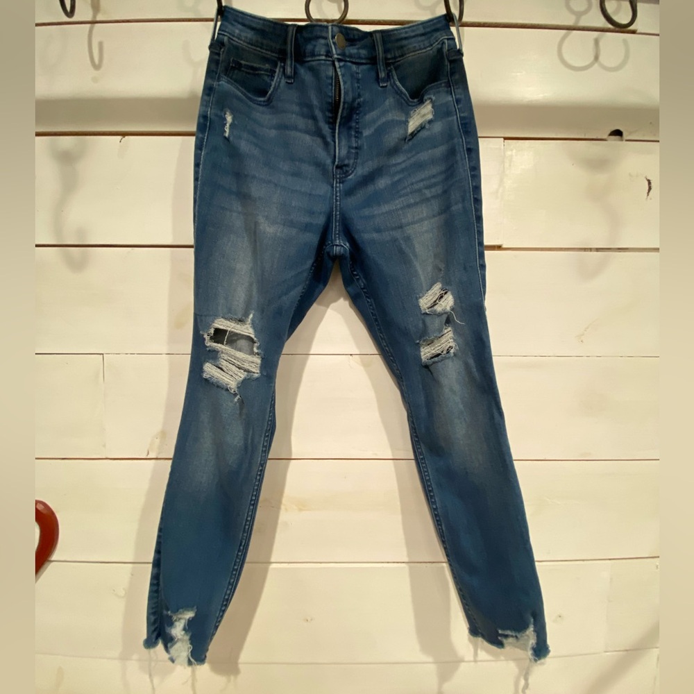 Hollister Ripped Blue Skinny Jeans